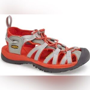 KEEN Women's Whisper Water Friendly Sport Sandal Orange Grey Hiking Outdoors 5.5